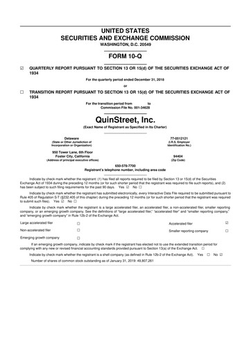 Thumbnail QuinStreet
 10-Q Quarterly Report FY2019 