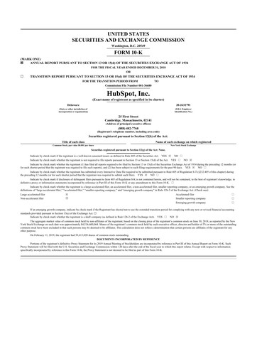 Thumbnail HubSpot 10-K Annual Report 2018