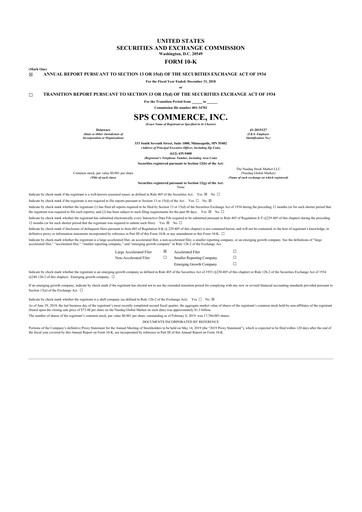 Thumbnail SPS Commerce
 10-K Annual Report 2018