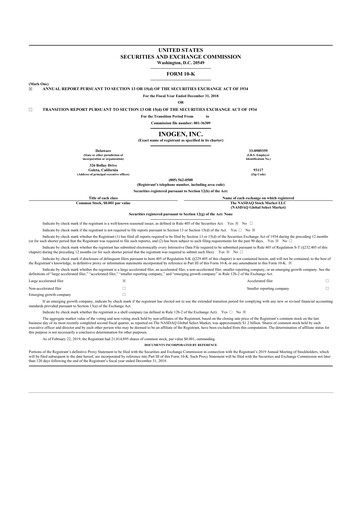 Thumbnail Inogen 10-K Annual Report 2018