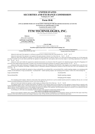 Thumbnail TTM Technologies
 10-K Annual Report 2018