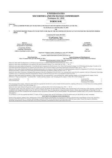 Miniature CarGurus 10-K Rapport annuel 2018
