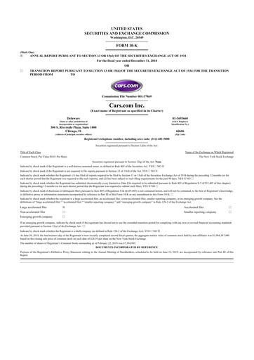 Thumbnail Cars.com 10-K Annual Report 2018