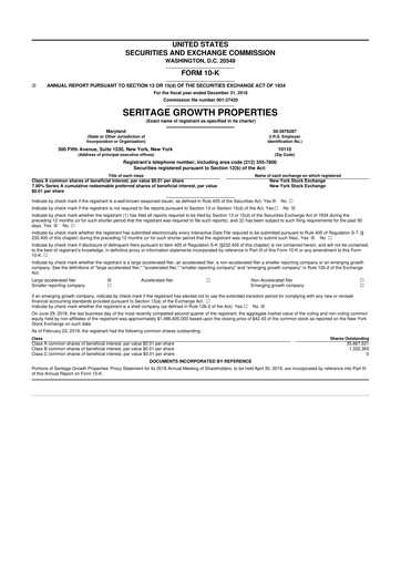 Thumbnail Seritage Growth Properties
 10-K Annual Report 2018