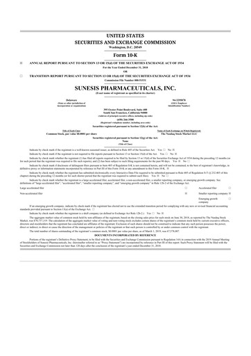 Miniature Viracta Therapeutics 10-K Rapport annuel 2018