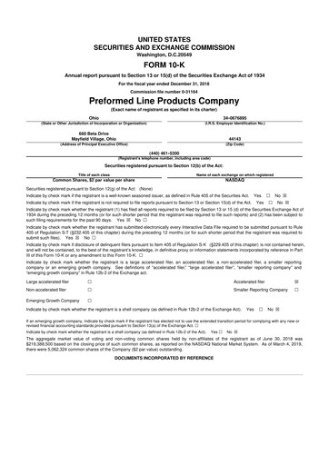 Thumbnail Preformed Line Products 10-K Annual Report 2018