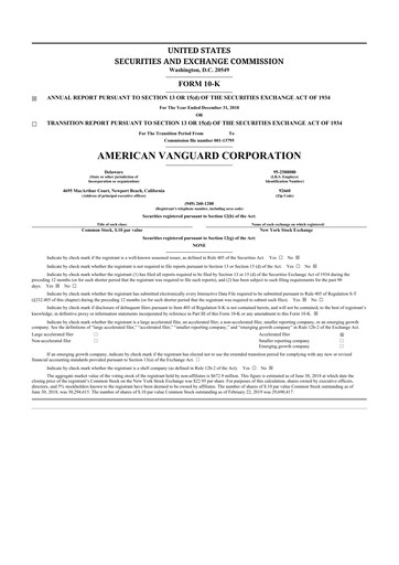 Thumbnail American Vanguard 10-K Annual Report 2018