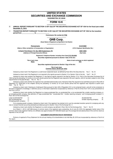 Vorschaubild QNB Corp. 10-K Jahresbericht 2018