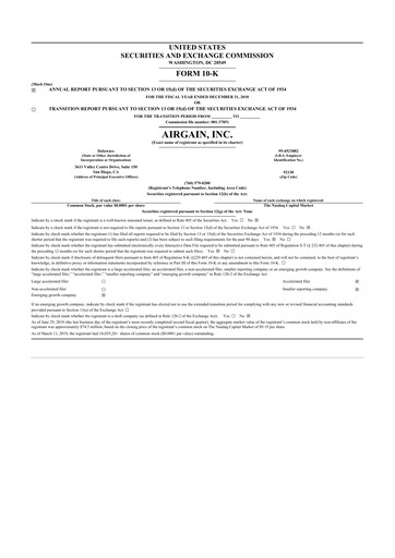 Thumbnail Airgain 10-K Annual Report 2018