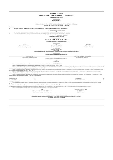 Thumbnail Newmark 10-K Annual Report 2018