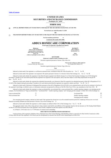 Thumbnail 
Addus HomeCare 10-K Annual Report 2018