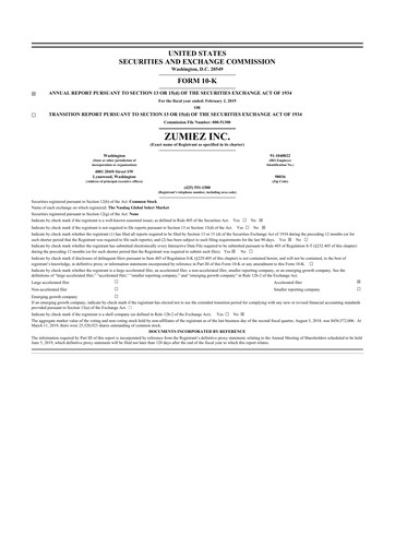 Thumbnail Zumiez 10-K Annual Report 2018