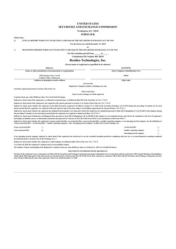 Thumbnail Resideo Technologies
 10-K Annual Report 2018