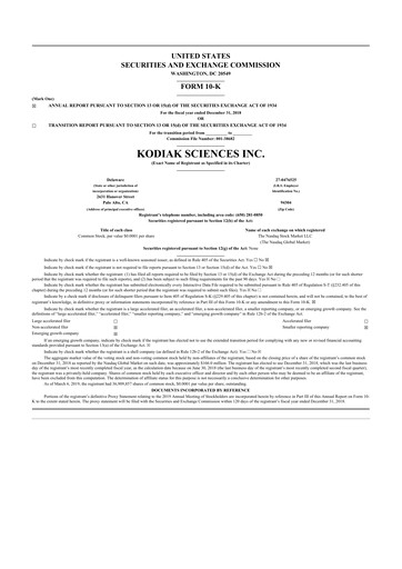 Thumbnail Kodiak Sciences
 10-K Annual Report 2018