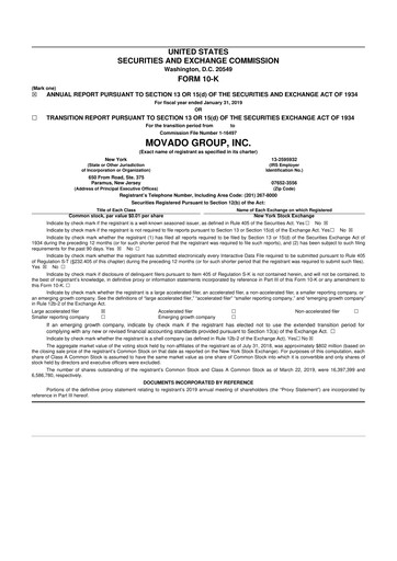 Thumbnail Movado Group 10-K Annual Report 2019