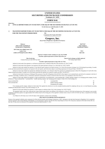 Thumbnail Genprex 10-K Annual Report 2018