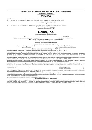 Thumbnail Ooma 10-K Annual Report 2019