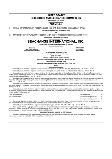Thumbnail SeaChange International 10-K Annual Report 2019