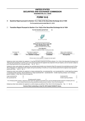 Miniature Magnera 10-Q Rapport trimestriel 2019 