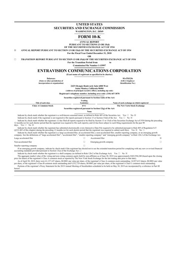 Thumbnail Entravision Communications
 10-K Annual Report 2018