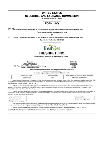 Vorschaubild Freshpet 10-Q Quartalsbericht 2019 