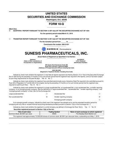 Thumbnail Viracta Therapeutics 10-Q Quarterly Report FY2019 