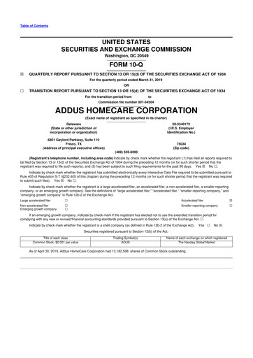 Vorschaubild 
Addus HomeCare 10-Q Quartalsbericht 2019 