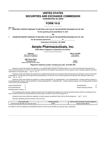 Thumbnail Aadi Bioscience 10-Q Quarterly Report FY2019 