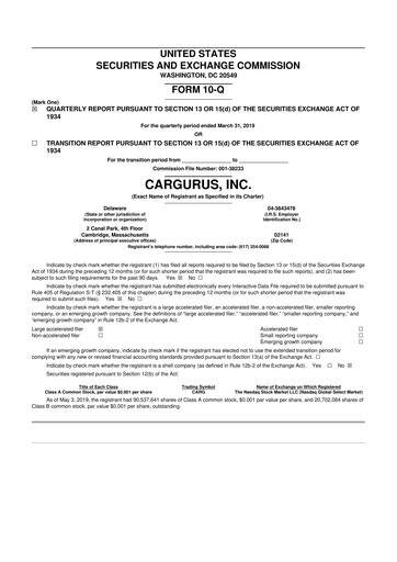 Thumbnail CarGurus 10-Q Quarterly Report FY2019 