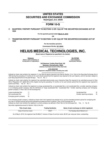 Thumbnail Solana Company 10-Q Quarterly Report FY2019 