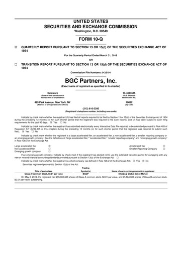 Thumbnail BGC Group
 10-Q Quarterly Report FY2019 