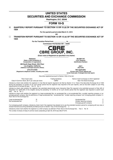 Miniature CBRE Group
 10-Q Rapport trimestriel 2019 