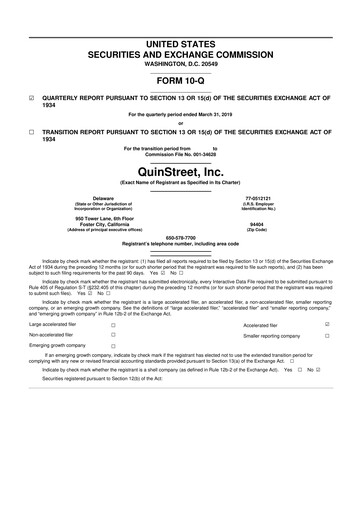 Thumbnail QuinStreet
 10-Q Quarterly Report FY2019 