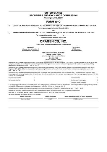 Thumbnail Oragenics 10-Q Quarterly Report FY2019 