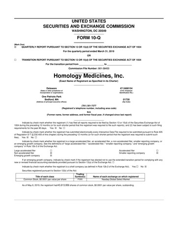 Thumbnail Q32 Bio 10-Q Quarterly Report FY2019 