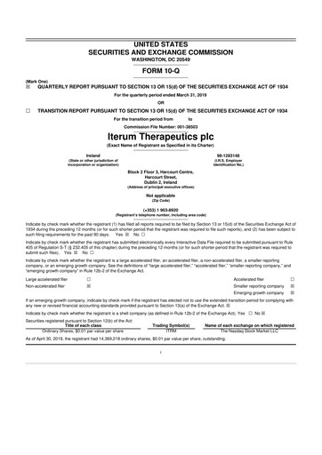 Thumbnail Iterum Therapeutics 10-Q Quarterly Report FY2019 