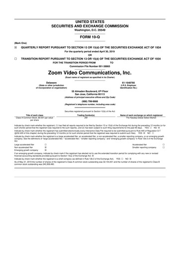 Thumbnail Zoom 10-Q Quarterly Report FY2020 