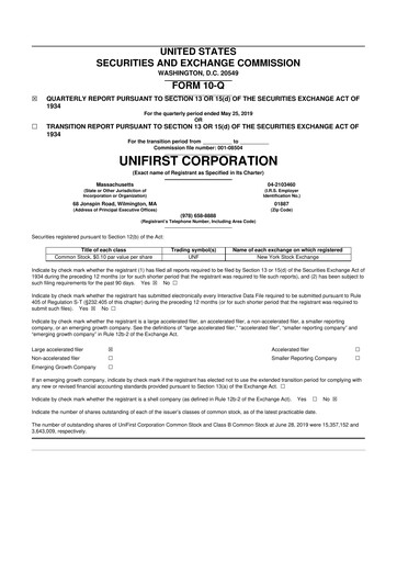 Thumbnail UniFirst 10-Q Quarterly Report FY2019 