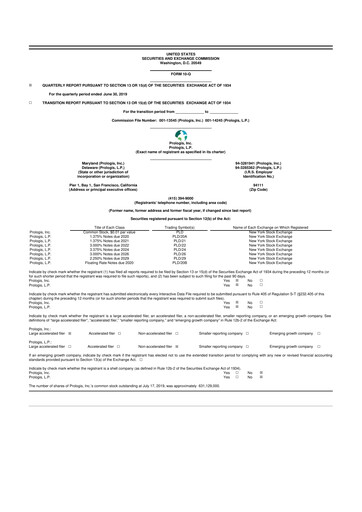 Thumbnail Prologis 10-Q Quarterly Report FY2019 