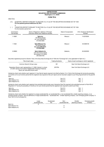 Thumbnail Spire Inc. 10-Q Quarterly Report FY 