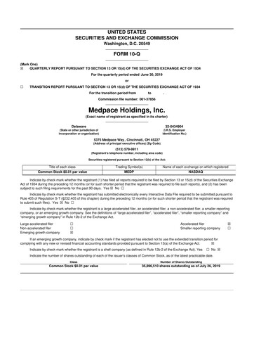 Thumbnail Medpace 10-Q Quarterly Report FY2019 