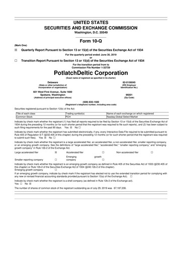 Thumbnail PotlatchDeltic
 10-Q Quarterly Report FY 
