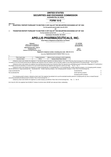 Thumbnail Apellis Pharmaceuticals 10-Q Quarterly Report FY 