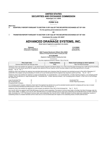 Thumbnail Advanced Drainage Systems
 10-Q Quarterly Report FY2020 