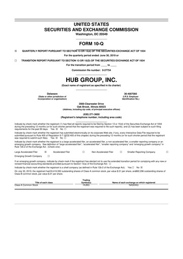 Thumbnail Hub Group
 10-Q Quarterly Report FY2019 