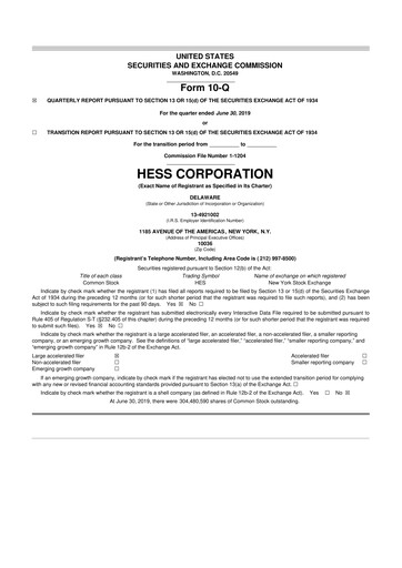 Vorschaubild Hess 10-Q Quartalsbericht 2019 