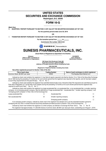 Thumbnail Viracta Therapeutics 10-Q Quarterly Report FY2019 