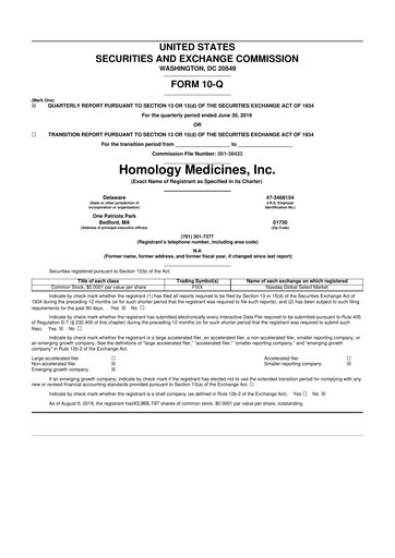Thumbnail Q32 Bio 10-Q Quarterly Report FY2019 