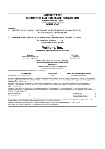 Thumbnail Veritone 10-Q Quarterly Report FY2019 