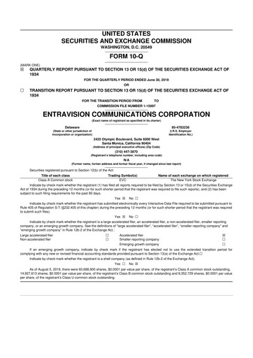 Thumbnail Entravision Communications
 10-Q Quarterly Report FY2019 